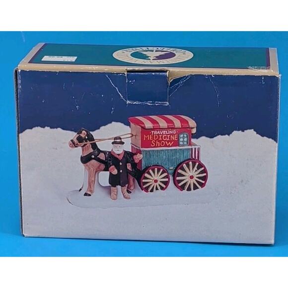 Christmas Valley Collectible Traveling Medicine Show Figurine w Box VTG Holiday - Picture 13 of 16